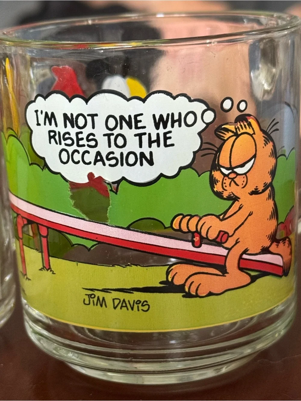 McDonald's Clear Glass Tumblers with Orange Cartoon Character Artwork (Set of 2)